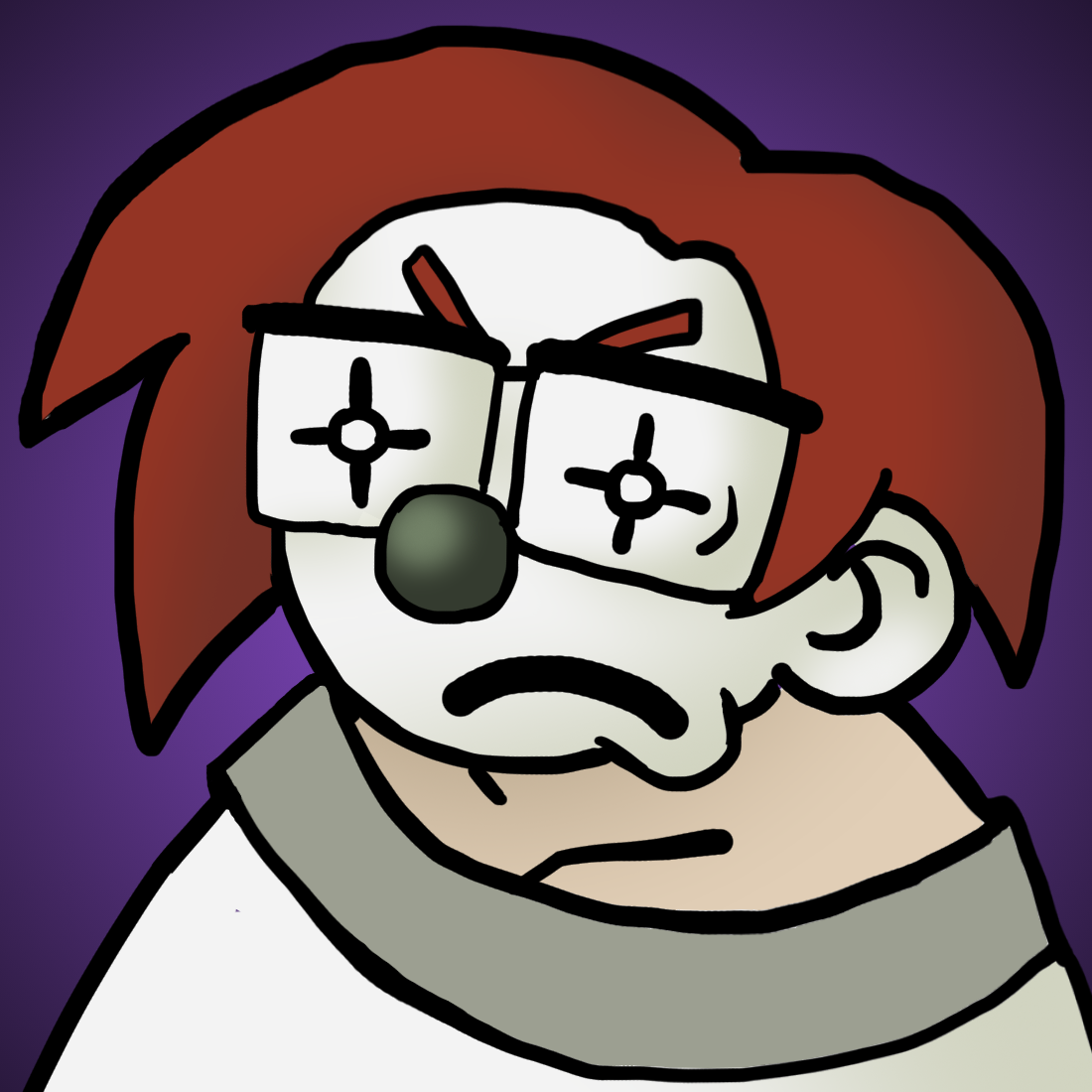 evil clown on purple background